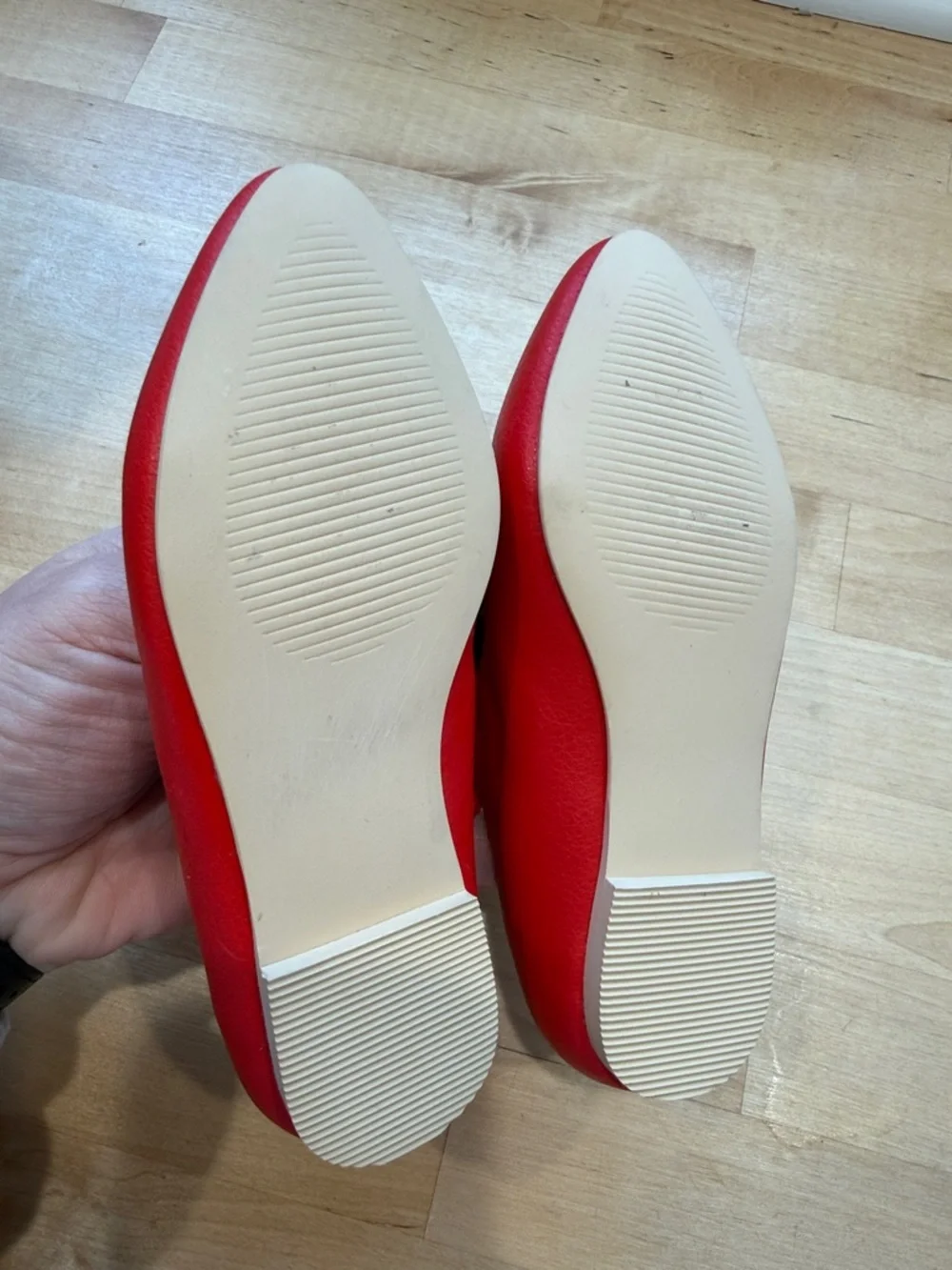 Janie and Jack Girls Red Bow Strap Ballet Flats Size 8